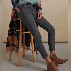 Agolde (Anthropologie) faded black mid-rise straight leg jeans - size 26